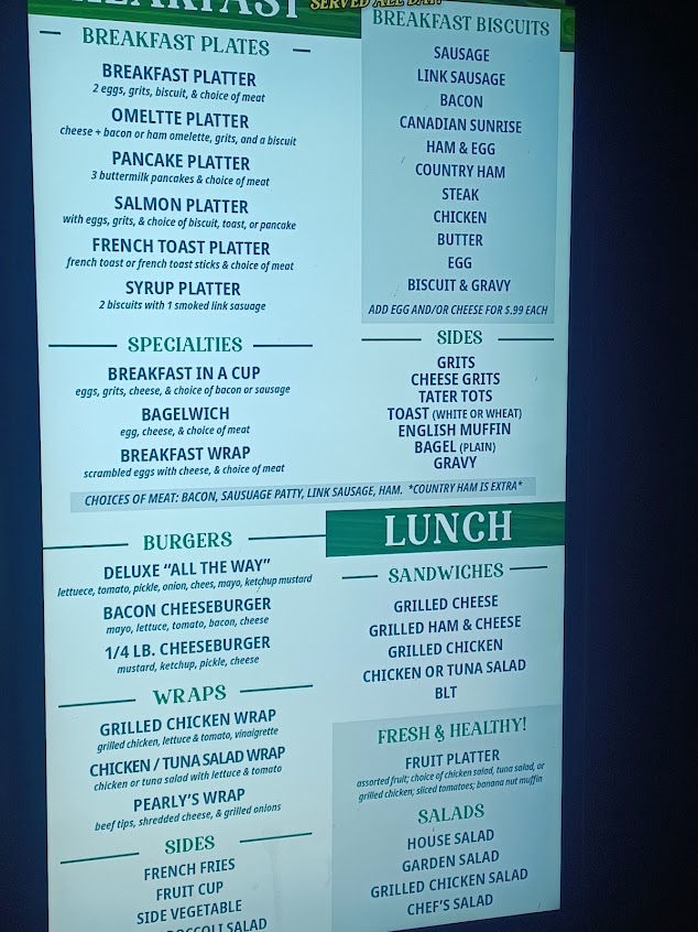 Menu Pearlys Famous Country Cooking - 0