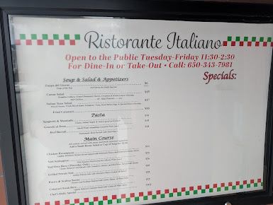 Menu Peninsula Italian American Social Club - 1