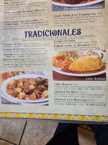 Menu Pepes Mexican Restaurant Griffith - 1