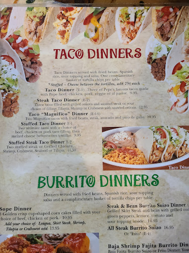 Menu Pepes Mexican Restaurant Griffith - 9