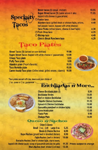 Menu Pepes Tacos N Salsa - 1