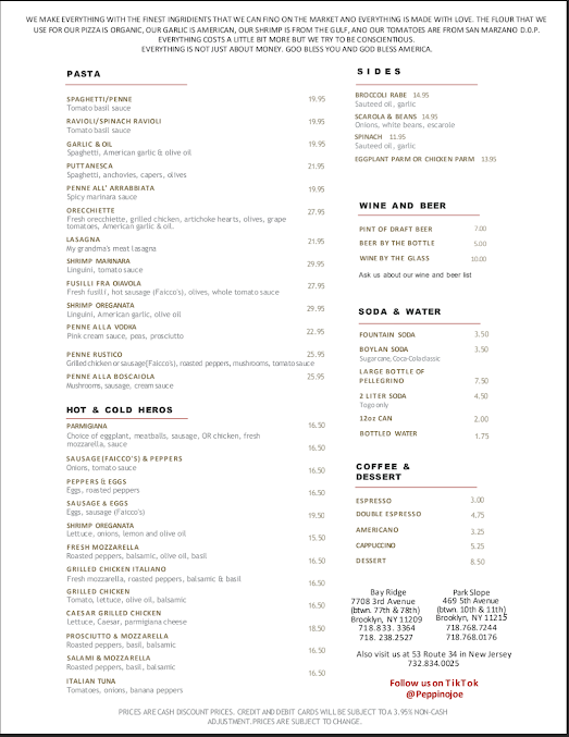 Menu Peppino’s Pizza & Restaurant - 0