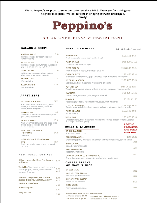 Menu Peppino’s Pizza & Restaurant - 3