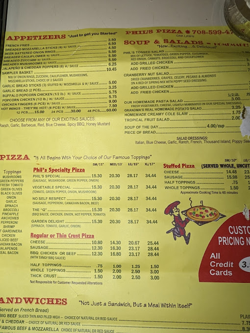 Menu Phil's Pizza - 3