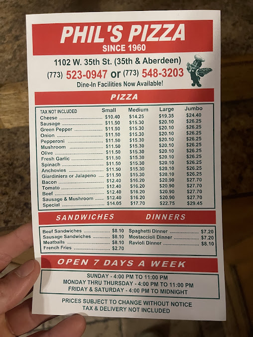 Menu Phil's Pizza - 9