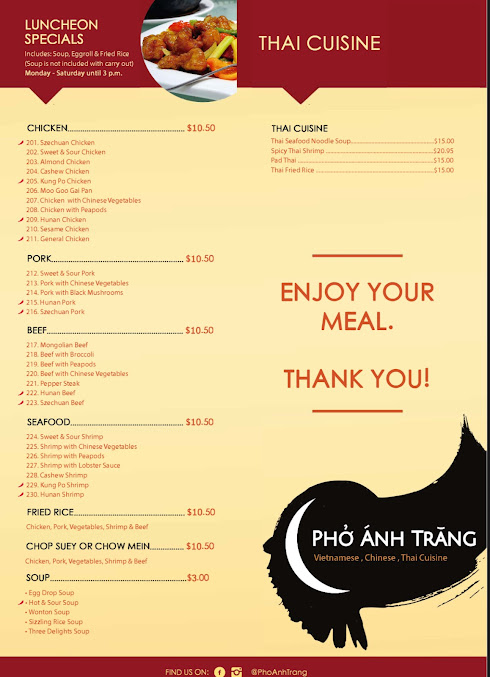 Menu Pho Anh Trang Restaurant - 9