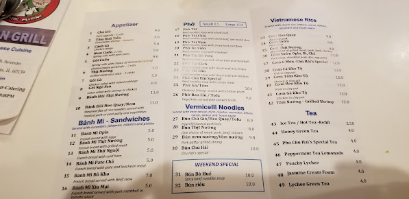 Menu Pho Chu Hai Pho N Grill In Illinois - 1