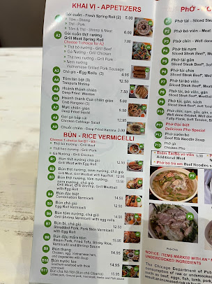 Menu Pho Delicious Vietnamese Restaurant Chicago Il - 7