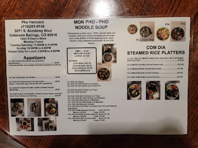 Menu Pho Hancock Asian Cuisine - 3