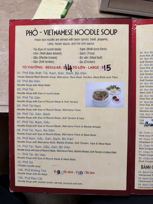 Menu Pho My Chau Restaurant - 7