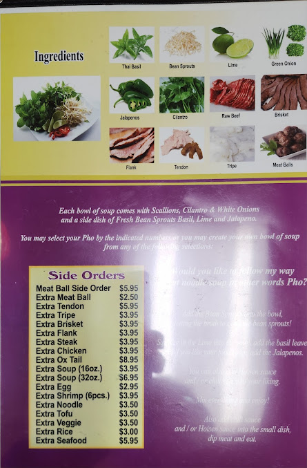 Menu Pho Tai Bellevue Vietnamese Restaurant - 5
