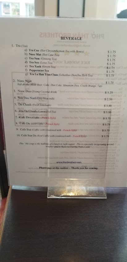Menu Pho Than Brothers Seattle - 1