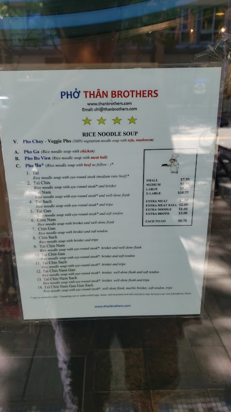 Menu Pho Than Brothers Seattle - 4