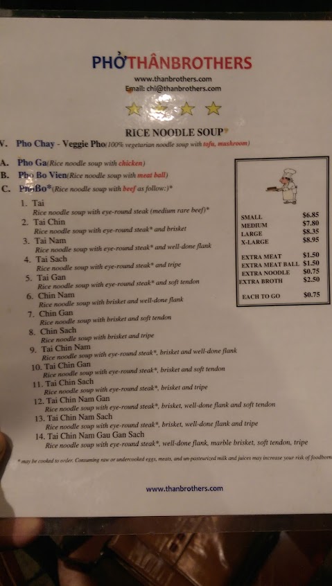 Menu Pho Than Brothers Seattle - 5