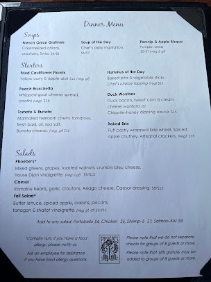 Menu Phoebe's Restaurant & Coffee Lounge - 4