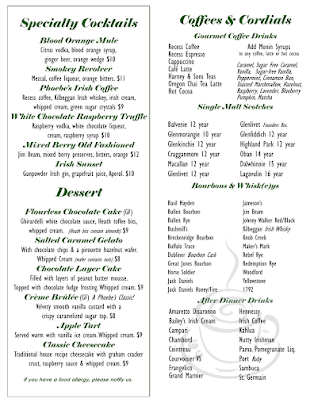 Menu Phoebe's Restaurant & Coffee Lounge - 5