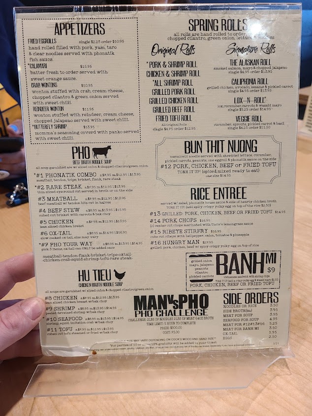 Menu Phonatik Vietnamese Cuisine Lounge - 3