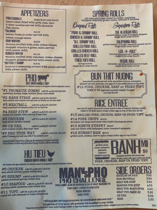 Menu Phonatik Vietnamese Cuisine Lounge - 5