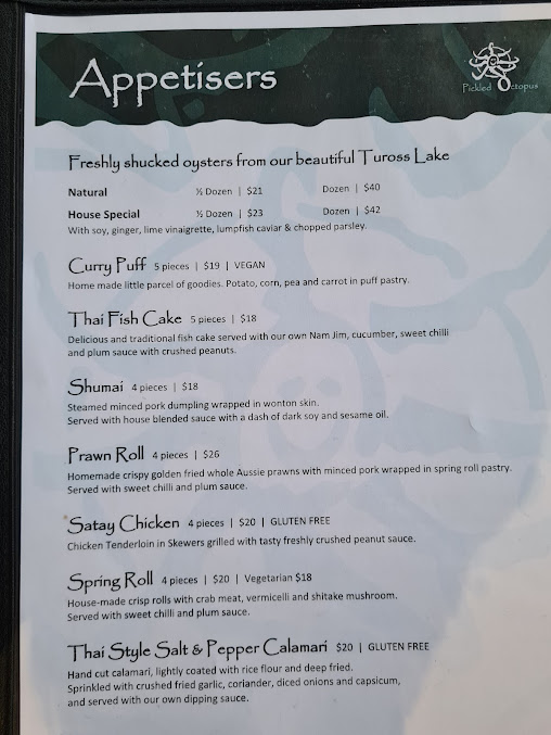 Menu Pickled Octopus Seafood & Thai Cafe - 7