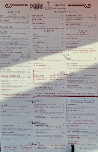 Menu Picos Restaurant - 1