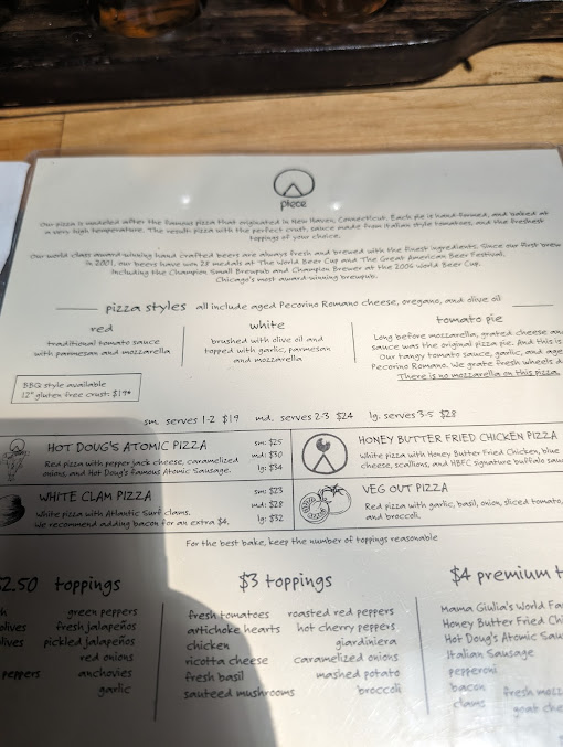 Menu Piece Pizzeria And Brewery - 4