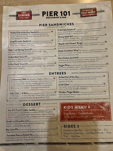 Menu Pier 101 Restaurant Bar - 5
