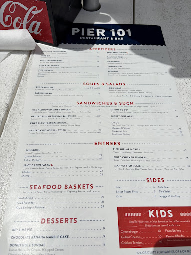 Menu Pier 101 Restaurant Bar - 9