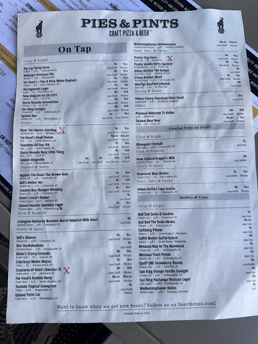 Menu Pies Pints Noblesville In - 8