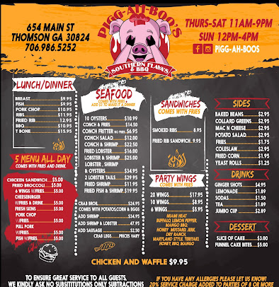 Menu Pigg Ah Boos Southern Flavas And Bbq - 3