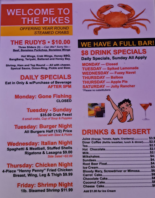 Menu Pikes Cinema Bar And Grill - 0