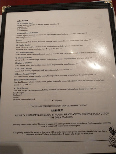 Menu Pineapple Eddie Southern Bistro - 2