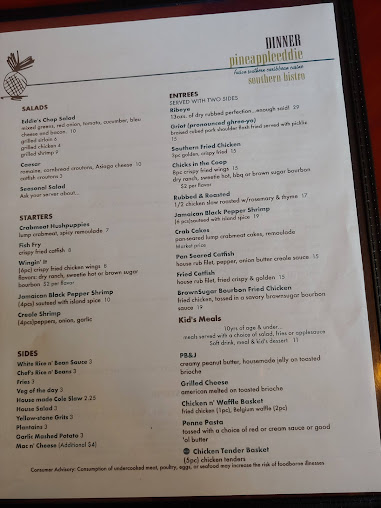 Menu Pineapple Eddie Southern Bistro - 3