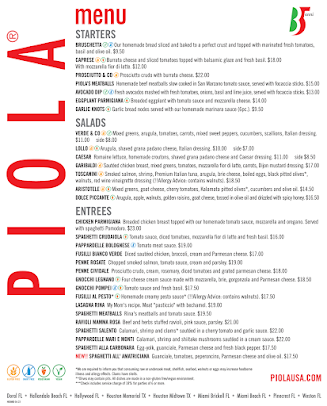 Menu Piola Italian Restaurant Houston Midtown - 6