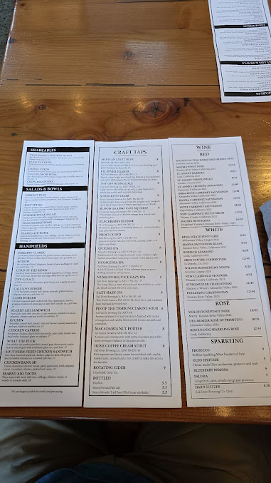 Menu Pipeline Craft Taps Kitchen Redding - 1