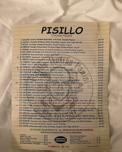 Menu Pisillo Italian Panini Fidi - 0