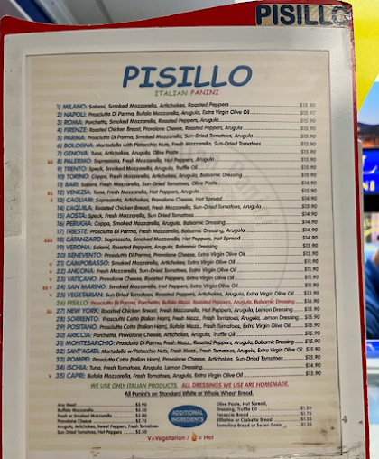Menu Pisillo Italian Panini Fidi - 2