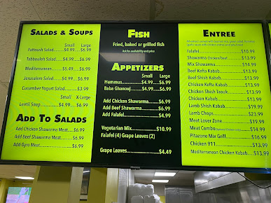 Menu Pita Zone Mediterranean Grill - 0