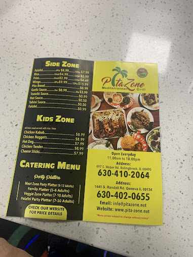 Menu Pita Zone Mediterranean Grill - 3