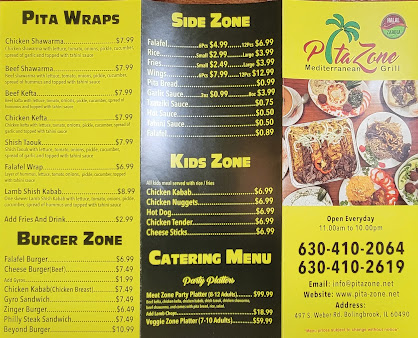 Menu Pita Zone Mediterranean Grill - 6