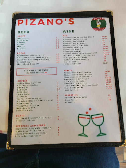 Menu Pizano's Pizza & Pasta - 2