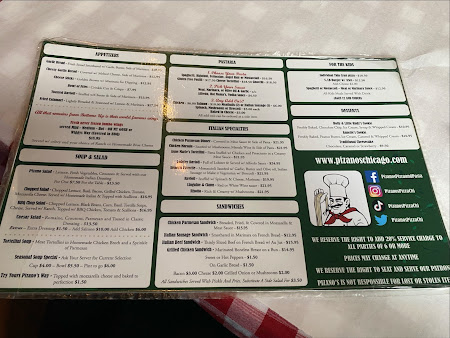 Menu Pizano's Pizza & Pasta - 3