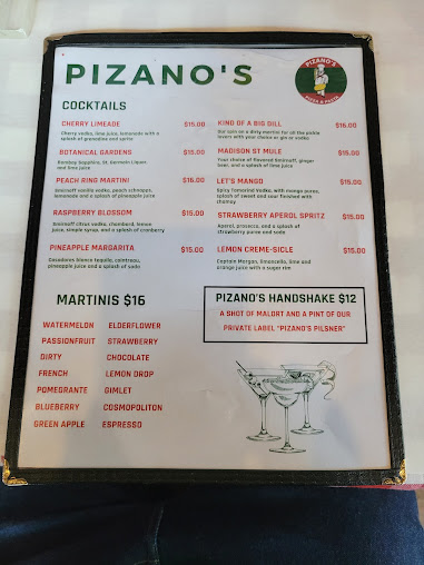 Menu Pizano's Pizza & Pasta - 5