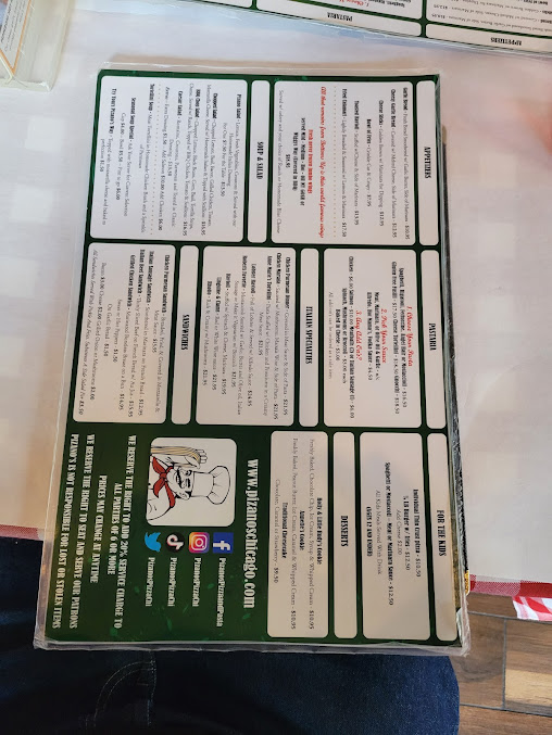 Menu Pizano's Pizza & Pasta - 7