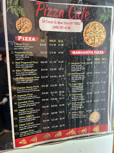 Menu Pizza Cafe 34 Canal St - 0