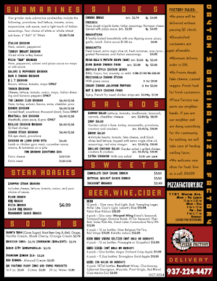 Menu Pizza Factory Daytons Original - 1