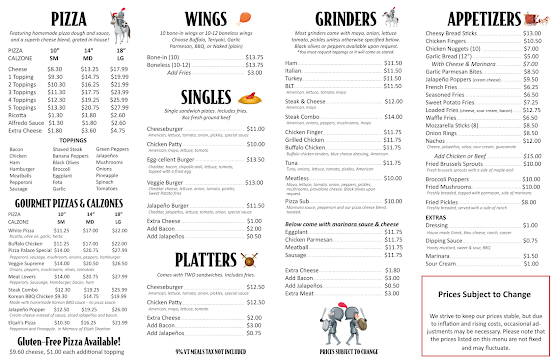 Menu Pizza Palace Bellows Falls - 1