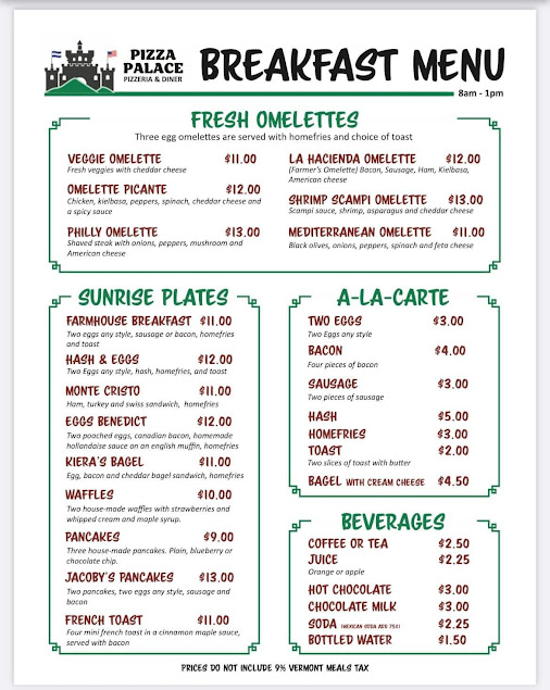 Menu Pizza Palace Bellows Falls - 3