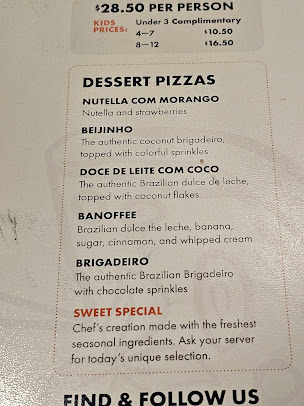 Menu Pizza Rio The Brazilian Way Pigeon Forge - 3
