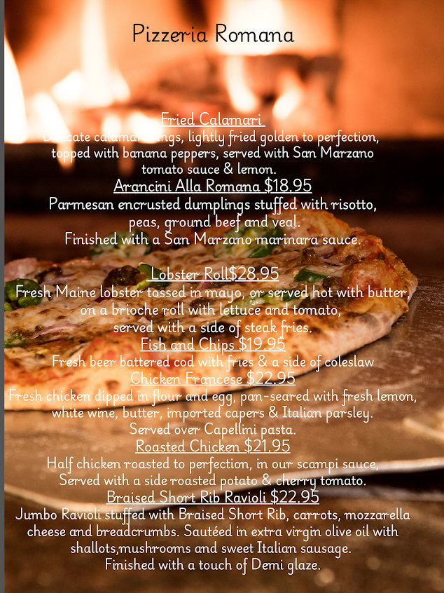 Menu Pizzeria Romana North Attleboro - 1