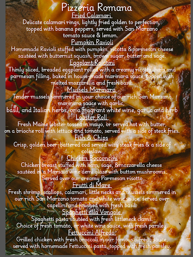 Menu Pizzeria Romana North Attleboro - 2